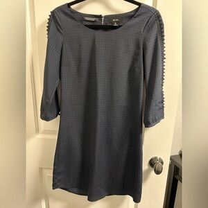 MAISON SCOTCH Scotch and Soda Houndstooth Navy Spike Shift Dress C'est Chic